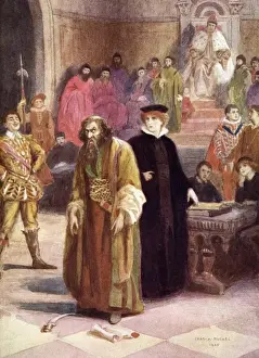 Shakespearean Theatre Prints Drucke: Merchant of V - Trial