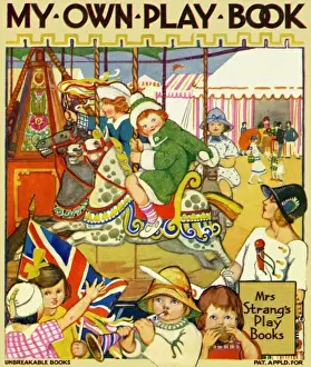 Vintage Book Cover Art Drucke: On the merry-go-round