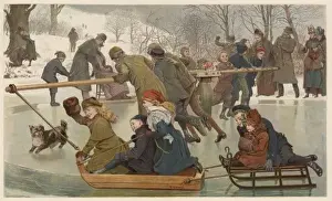 Winter Recreational Activities Drucke: Merry Go Round on Ice