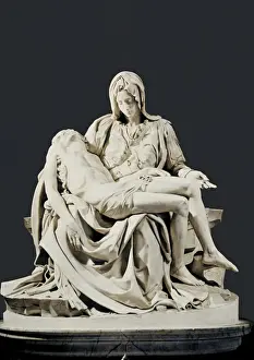 Drucke von Michaelangelo (1475 - 1564). Pietà . 1498 - 1499 . Renaisssance Kunst . Cinquecento . Skulptur aus Marmor . VATIKANSTADT , Sankt Peter-Basilika Michelangelo Drucke: Michaelangelo (1475 - 1564). Pietà. 1498 - 1499. Renaisance