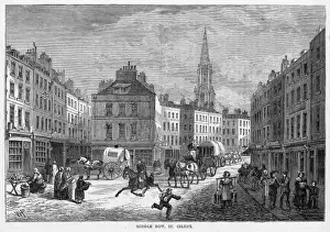 England Village Scenes Drucke: Middle Row St Giles