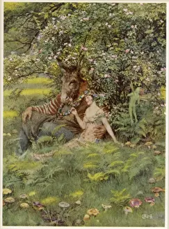 Drucke von Titania, Dichter und Puck William Shakespeare Drucke: Midsommer-Nachtstraum
