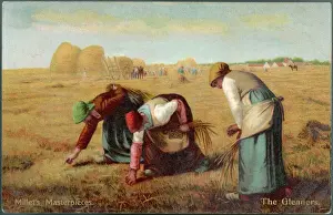 Drucke von Glanzweber sichten die Getreidefelder nach dem Ernteablauf Jean-François Millet Drucke: Weizenhalter