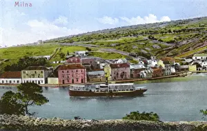 Drucke von Die Küstenstadt Milna auf der Insel Brac im Adria Meer innerhalb Kroatien fand sich um die Jahrhundertwende (circa 1910er Jahre) Kroatien Drucke: Milna, Insel Brač, Kroatien