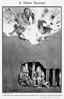 Tunnel Drucke: Ein Bergmanns Erfolg von Bruce Bairnsfather, WW1-Kartoon.