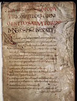 Medieval Manuscript Page Drucke: Miscellaneous Codex. 11th century. Detail