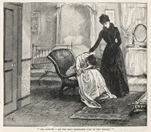 19th Century Female Portraits Drucke: Miserable Girl