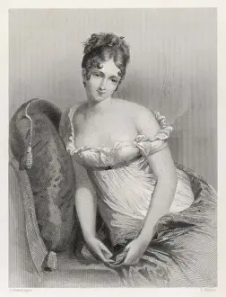 19th Century Portrait Art Drucke: Mme Recamier