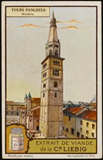 Famous Towers In The World Drucke: Modena Leaning Tower