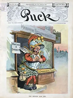 Puck Magazine Art Drucke: The modern war god