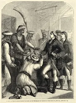 British East India Company Drucke: Mogul Bestows Clive