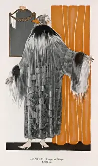Historical Costume Design Drucke: Mole & Monkey Fur Coat