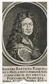 17th Century Literature Drucke: Moliere (Engraving)
