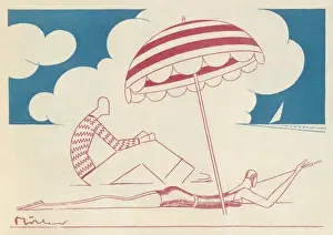 Couple On The Beach Drucke: Moller / On the Beach 1928