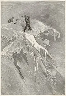 Drucke von Edvard Wymer am Gipfel des Moing-Passes Edward Whymper Drucke: Morgendienstpass