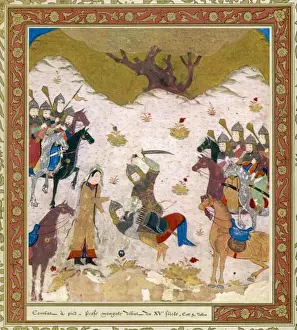 Medieval Combat Art Drucke: Mongol / Persian Battle