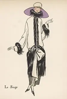 Historical Fashion Accessories Drucke: Monkey Fur Coat 1922