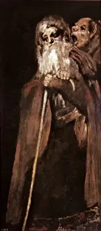 Historical Spanish Art Drucke: Two Monks