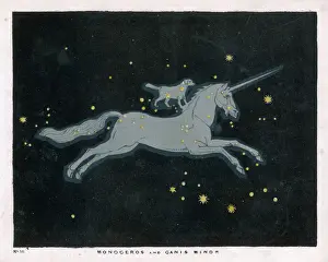 Mythische Biester Drucke: Monokeros, etc., Konstellation