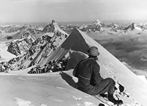 Mountaineer In The Alps Drucke: Monte Lyskamm