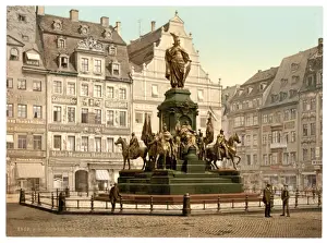 Leipzig Monument Drucke: Monument of Victory, Leipsig (i. e. Leipzig), Saxony, German