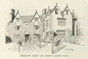Drucke von William Morris' englische Schriftstellerwohnsitz ist das Kelmscott-Manor in der Nähe von Lechlade im Oxfordshire William Morris Drucke: Morris/Kelmscott-Manor