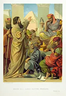 Christian Art History Drucke: Moses and Aaron before the Pharaoh