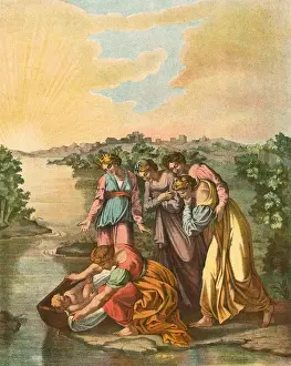 Ancient Egyptian Religion Drucke: Moses Found in the Nile
