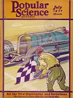 Early 20th Century Motorsport Drucke: Motor Race / Pop Sci / 1927