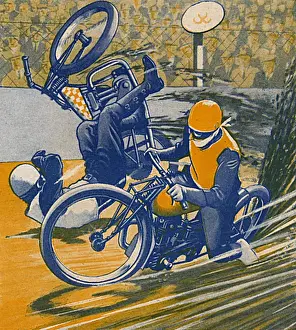 Vintage Motorcycling Images Drucke: Motorcycle racing