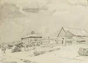 Devon Beach Scene Drucke: Mudeford Boathouse - Devon
