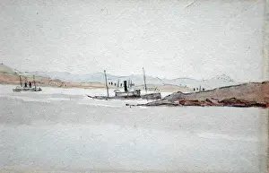 WWI Military Art Drucke: Mudros, Panagia