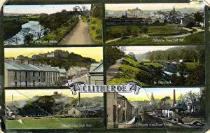 Early 20th Century English Towns Drucke: Multi View, Clitheroe, Lancashire