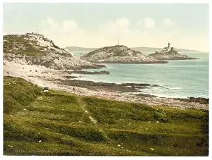 Wales Drucke: Mumbelshäupturm Leuchtturm, Mumbles, Wales