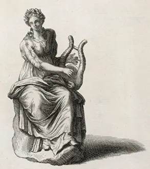 Classical Mythological Art Drucke: Muse / Terpsichore
