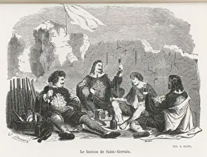 Antique Print Collection Drucke: Three Musketeers / C19Th