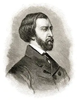 Drucke von Louis Charles Alfred de Musset französischer Dichter und Schauspieler Datum: 1810 - 1857 Alfred De Musset Drucke: Musset ist Französisch
