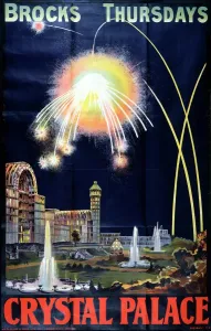 Drucke von Brucks Feuerwerk am Krysalpalast Datum: 1899 Verwandte Bilder Drucke: Krystallpalast Feuerwerk