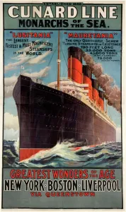 Kreuzfahrtschiffe Drucke: Königliche Cunard Linien Plakate