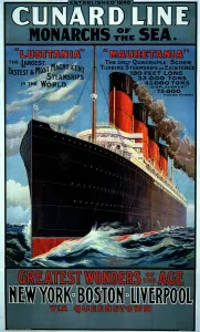 Kreuzfahrtschiffe Drucke: Linienzeichen von Cunard Line