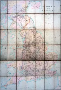 Drucke von Mappa der Eisenbahnen im Vereinigten Königreich von Z. Macaulay, 1854 Datum: 1854 Eisenbahn Drucke: Stationskarte