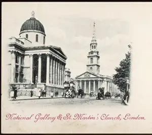 Vintage London Transportation Drucke: National Gallery Postcard