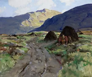 Drucke von Turfbog in der Connemarakaufel von ca. 20.-40 Jahren; Kragh, Jammers Humertert 1877 -1944 Datum: circa 20.-40 Jahre Landschaftliche Gemälde Drucke: Türfbog von Connemarra