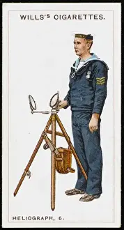 Vintage Military Equipment Drucke: Naval Heliograph in Use