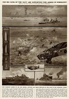 World War 2 Naval Battles Drucke: Naval support for armies in Normandy by G. H. Davis