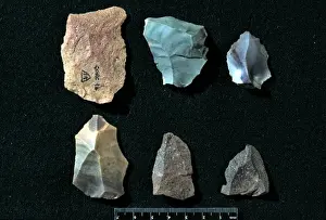 Drucke von Werkzeuge, die ursprünglich den Neandertalmen (Homo neanderthalensis) gehören sollen, fanden sich in der Grotte von Gorham auf Gibraltar Neanderthalensis Drucke: Knochenwerk der Neandertaler