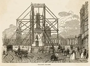 Historical England Landmarks Drucke: Nelsons Column Goes Up