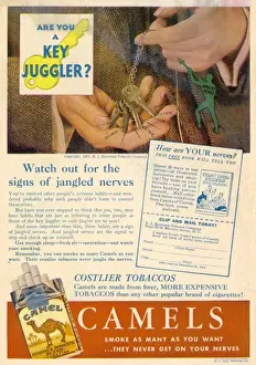 Vintage Cigarette Ads Drucke: Nerve-Soothing Cigarette