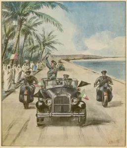 Neue Bilder August 2021 Drucke: Mussolini in Libyen