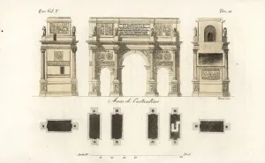 Pläne und Höhenzeichnungen des Triumphbogens von Konstantin in Rom